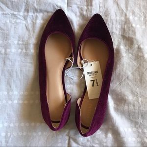 NWT Purple Velvet Pointed Flats